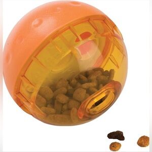 Our Pets Orange Dog IQ Treat/Kibble Slow Feeder Toy w/ Adjustable Notch